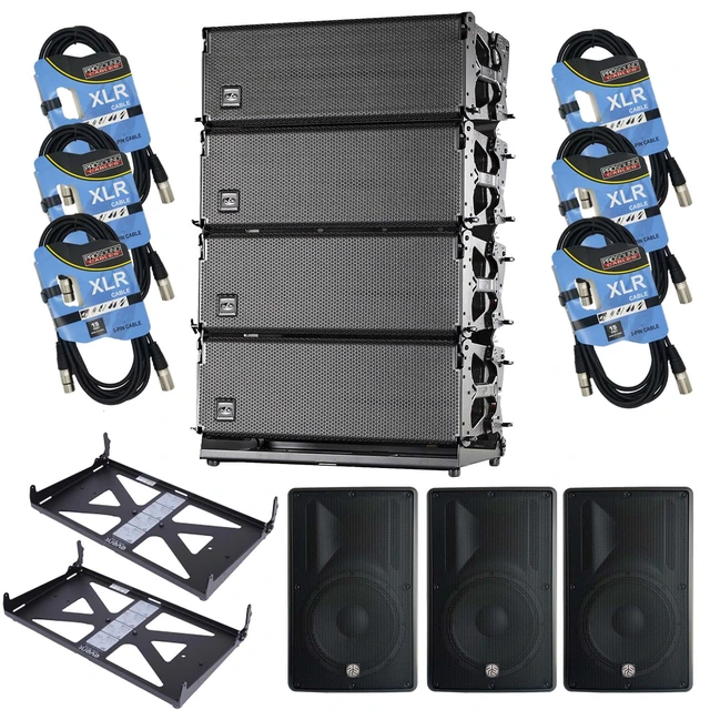 Main image of (4) DAS Event 208A Dual 8 Powered Line Array Speaker, (2) DAS AX-EV208, (3) PSG AUDIO Cobra 112, (6) XLR Cables Bundle