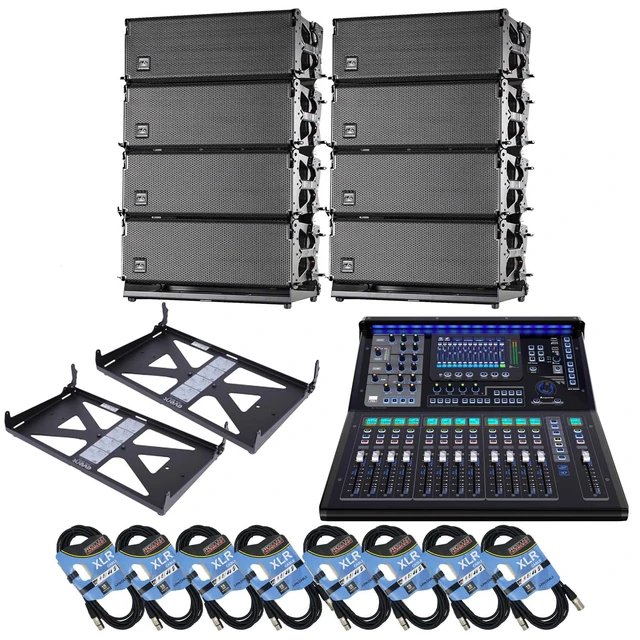 Main image of (8) DAS Event 208A Dual 8 Powered Line Array Speaker, (2) DAS AX-EV208, PSG AUDIO TQ-22 Digital Mixer, (8) XLR Cables Bundle