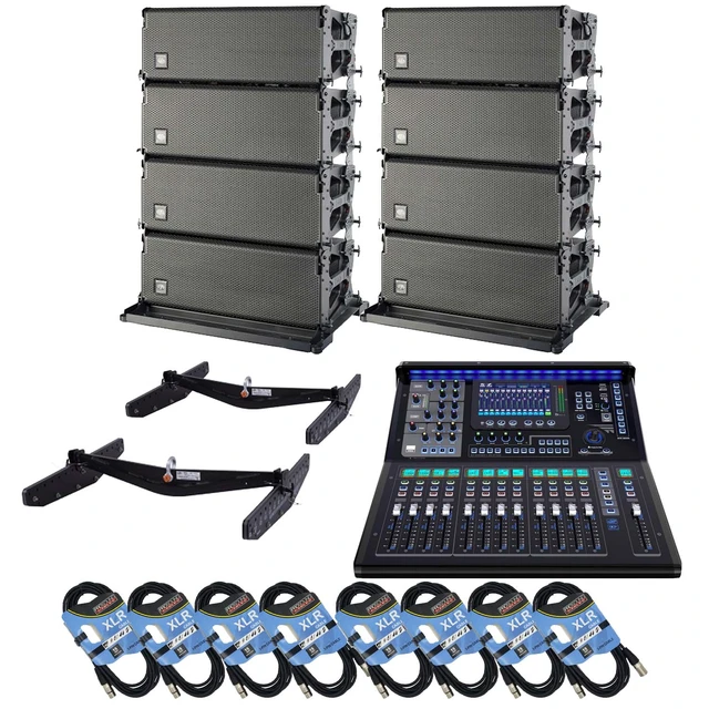 Main image of (8) DAS Event 210A Dual 10 Powered Line Array Speaker, (2) DAS AX-EV210, PSG AUDIO TQ-22 Digital Mixer, (8) XLR Cables Bundle