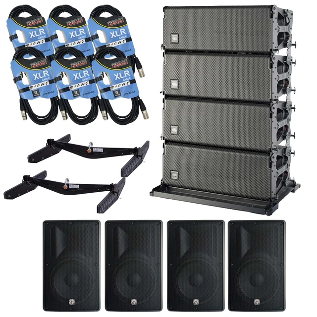 Main image of (4) DAS Event 212A Dual 12 Powered Line Array Speaker, (2) DAS AX-EV212, (4) PSG AUDIO Cobra 115, (6) XLR Cables Bundle