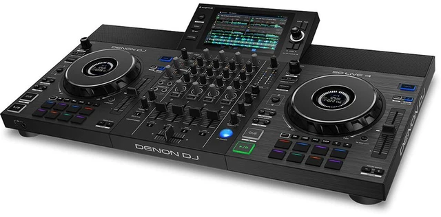 Alt view image 4 of 7 - Denon DJ SC Live 4 Standalone DJ Controller, Decksaver, Tascam TH-02, (2) XLR Cables, Shure SV100 Bundle