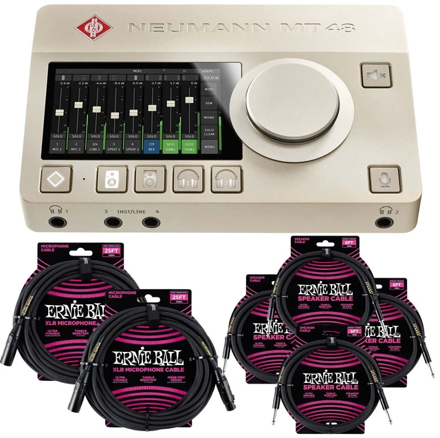 Main image of Neumann MT 48 USB-C Audio Interface, (2) ErnieBall XLR 25FT, (4) ErnieBall 1/4 Bundle