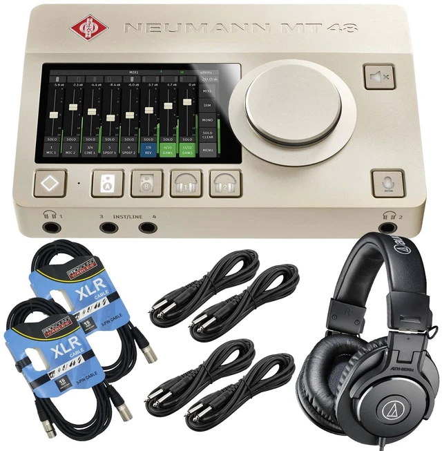 Main image of Neumann MT 48 USB-C Audio Interface, AT ATH-M30X, (2) XLR Cables, (4) 1/4 Cable Bundle