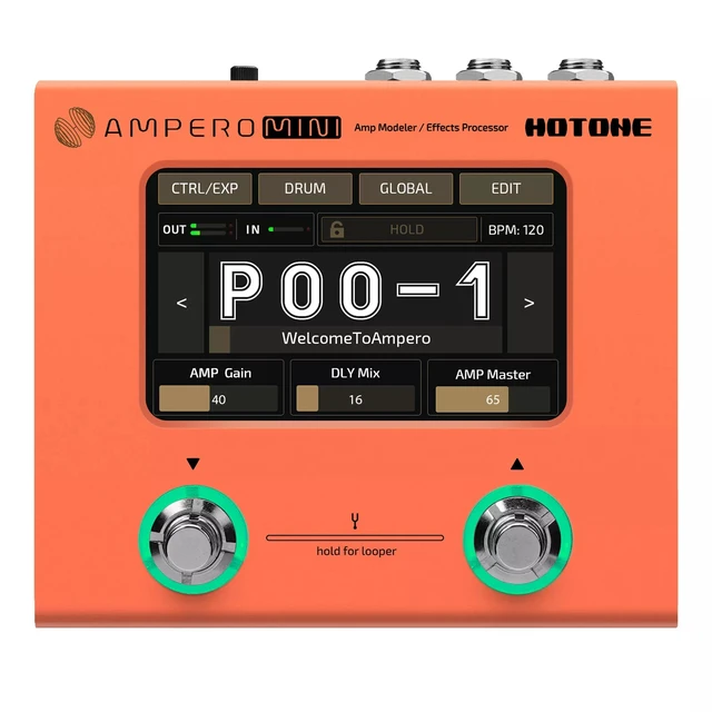 Main image of Hotone Ampero Mini (Orange) MP-50 Amp Modeler & Effects Processor