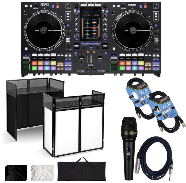 Main image of Rane System One All-in-one DJ Controller - DJ Facade Booth Portable - PSG AUDIO C350 - (2) XLR Cables Bundle