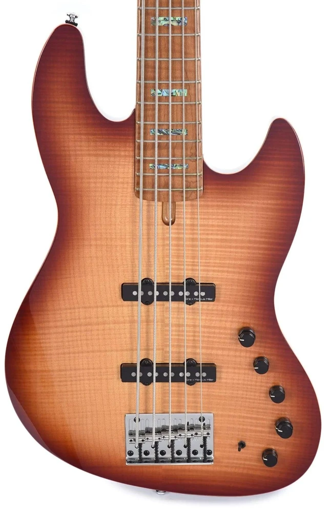 Alt view image 2 of 7 - Sire Marcus Miller V10 Swamp Ash 5-string Bass Guitar - Tobacco Sunburst