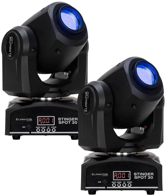 Main image of (2) Eliminator Stinger Spot 30 30W LED Mini Moving Head Bundle