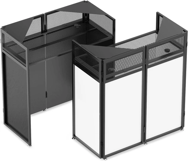 Alt view image 7 of 7 - (2) RCF EVOX 12 Column Speaker Array System (White) - Foldable DJ Booth - Pyle Compact Dolly - Furman SS6B - (2) PSG Audio C350 Mic - (2) XLR Cables Bundle
