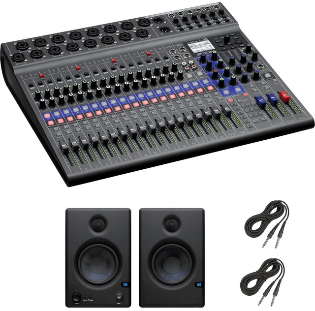 Main image of Zoom LiveTrak L-20 - 20-Input Digital Mixer & Multitrack Recorder + PreSonus Eris E4.5 Hi-Definition 2-Way 4.5" Nearfield Monitors (Pair) and Cables.