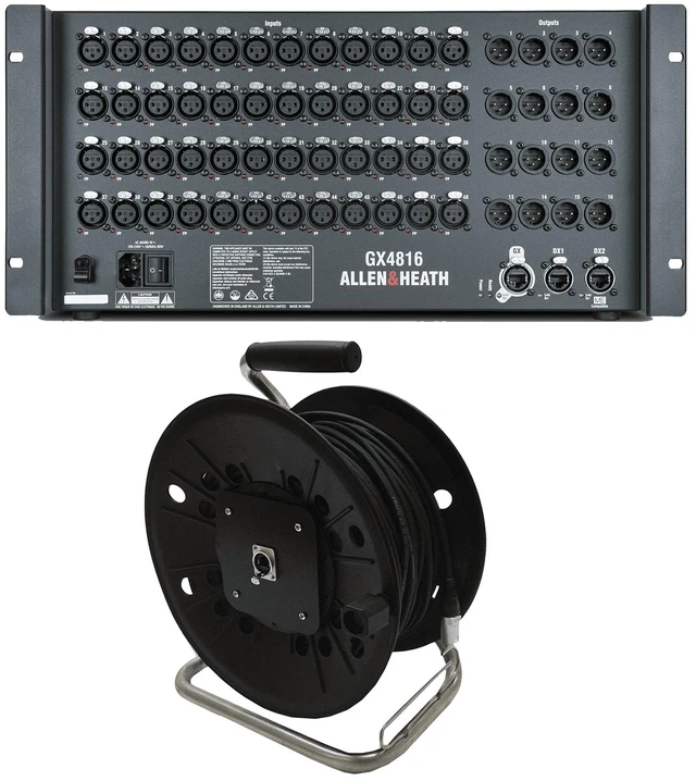 Main image of Allen & Heath GX4816 48x16 XLR In/Out Portable GX Expander with DX Sockets + Neutrik Cat5e Lead on Plastic Reel 80 m Ethercon Van Damme Cable