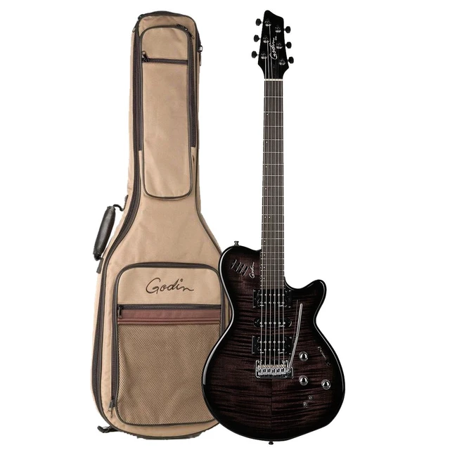 Main image of Godin 025503 xtSA Trans Black Flame 6 string Electric Guitar with Case
