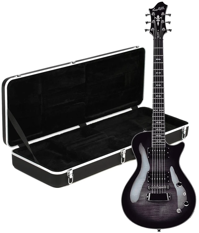 Main image of Hagstrom Ultra Swede Electric Guitar Black Burst, Gator GC-ELECTRIC-A Case Bundle