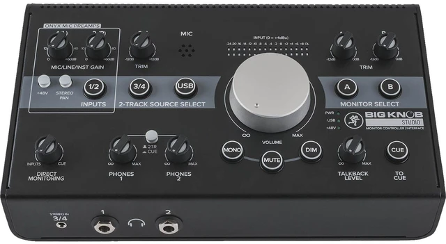 Alt view image 2 of 5 - Mackie Big Knob Studio Monitor Controller, (2) Tascam TH02 headphones Bundle