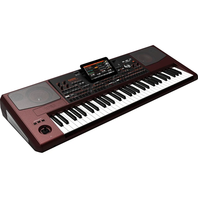 Alt view image 2 of 7 - Korg Pa1000 61-Key Professional Arranger with Speakers, Keyboard Stand, Bench, Gator GKB76 Bag, Sustain Pedal, Tascam TH02, (2) 1/4 Cables Bundle
