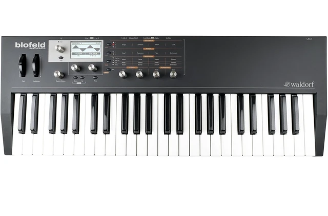 Alt view image 2 of 6 - Waldorf Blofeld Keyboard Synthesizer (Black), (2) KRK RP5G4 Black Monitors, Monitor Stands, (2) 1/4 Cables Bundle