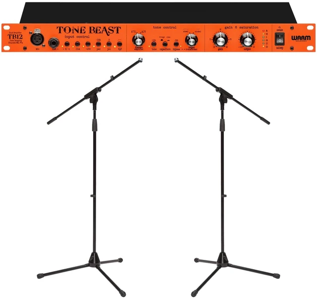 Main image of Warm Audio TB12 Tone Beast Microphone Preamplifier, (2) Mic Stand Bundle