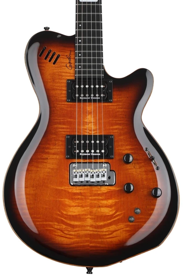 Alt view image 4 of 6 - Godin (024124) LGXT Cognac Burst Flame Electric Guitar with Gig Bag