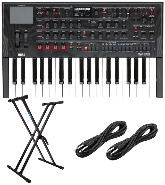 Main image of Korg Modwave Wavetable Synthesizer, Keyboard Stand, (2) 1/4 Cables Bundle