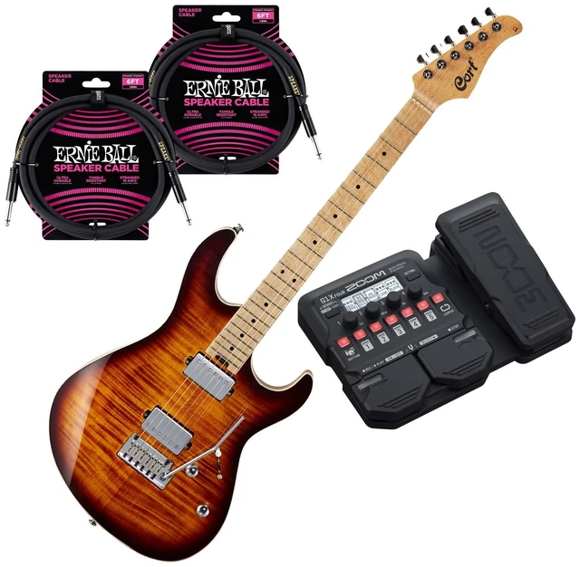 Main image of Cort G290 Fat - Antique Violin Burst, Zoom G1X Four, (2) ErnieBall Cables Bundle