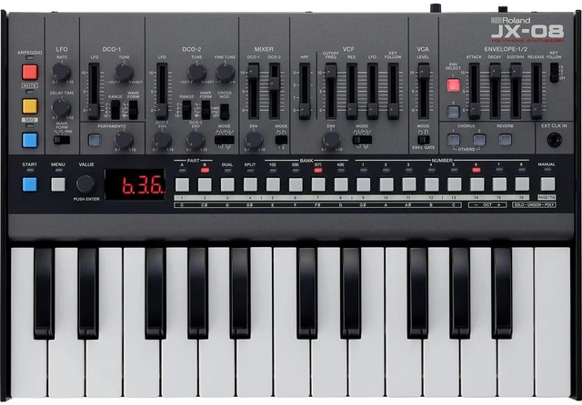 Alt view image 6 of 7 - Roland Boutique JX-08 Synthesizer Module, Audio Technica ATH-M20X Bundle