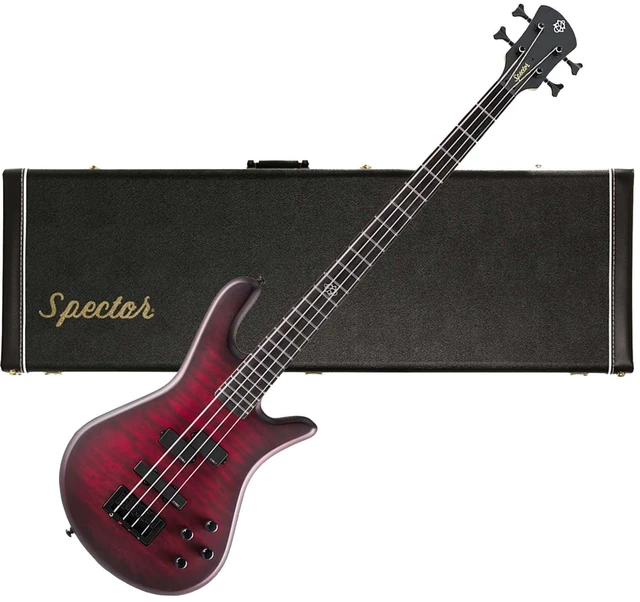 Main image of Spector NS Pulse II 4 Bass Guitar - Black Cherry Matte, Spector NS Hardshell Case Bundle