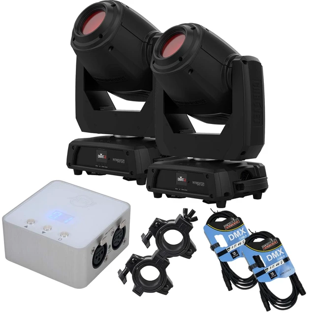 Main image of (2) Chauvet DJ Intimidator Spot 375ZX (Black), My DMX3.0, (2)DMX Cables, (2) Clamps Bundle