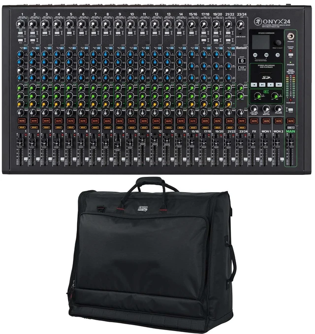 Main image of Mackie Onyx24 24-channel Analog Mixer, Gator G-MIXERBAG-2621 Bag Bundle