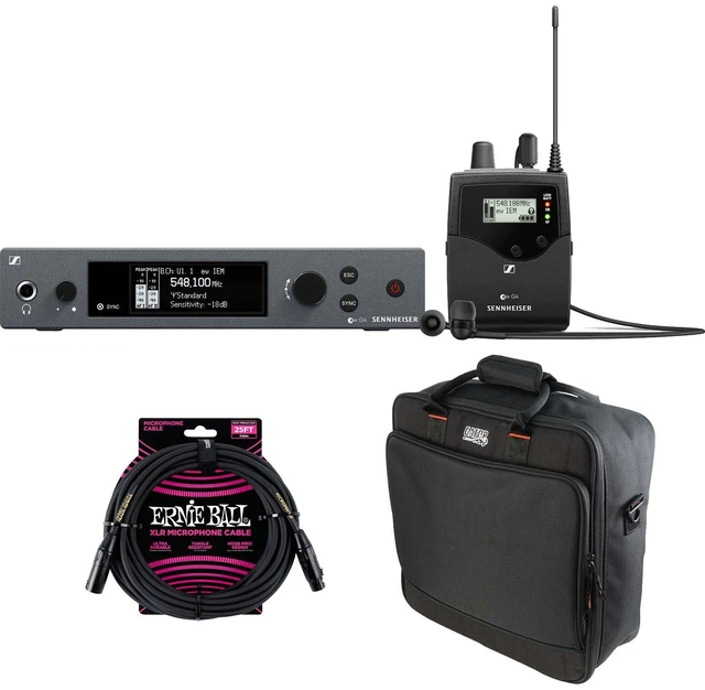 Main image of Sennheiser ew IEM G4 Wireless Monitor, Gator G-MIXERBAG-1515, ErnieBall XLR Bundle