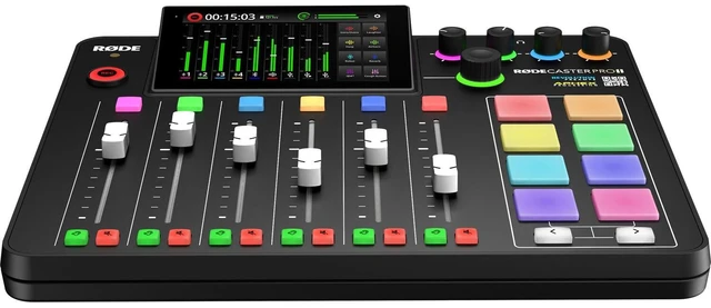 Alt view image 3 of 7 - Rode RODECaster Pro II Studio, (4) Tascam TH02, (4) XLR Cables, SD Card 32GB Bundle