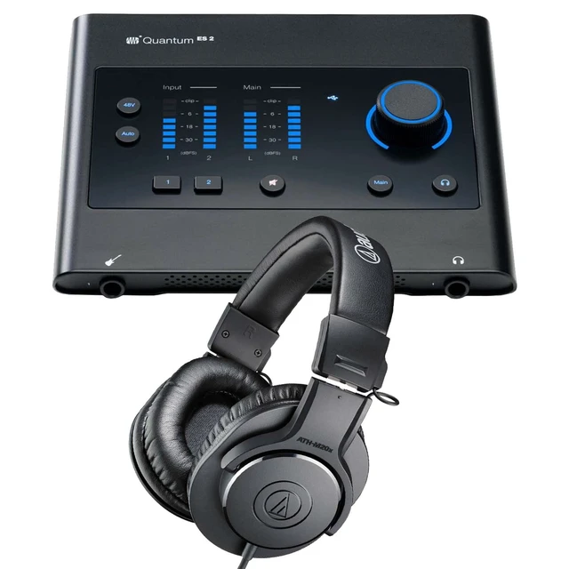 Main image of PreSonus Quantum ES 2 USB-C Audio Interface, ATH-M20X Bundle