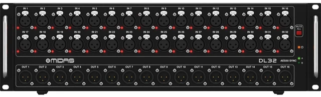 Alt view image 2 of 6 - Midas DL32 32-input / 16-output Stage Box - GearIT CAT6 Cable 100FT - (10) XLR Cables Bundle