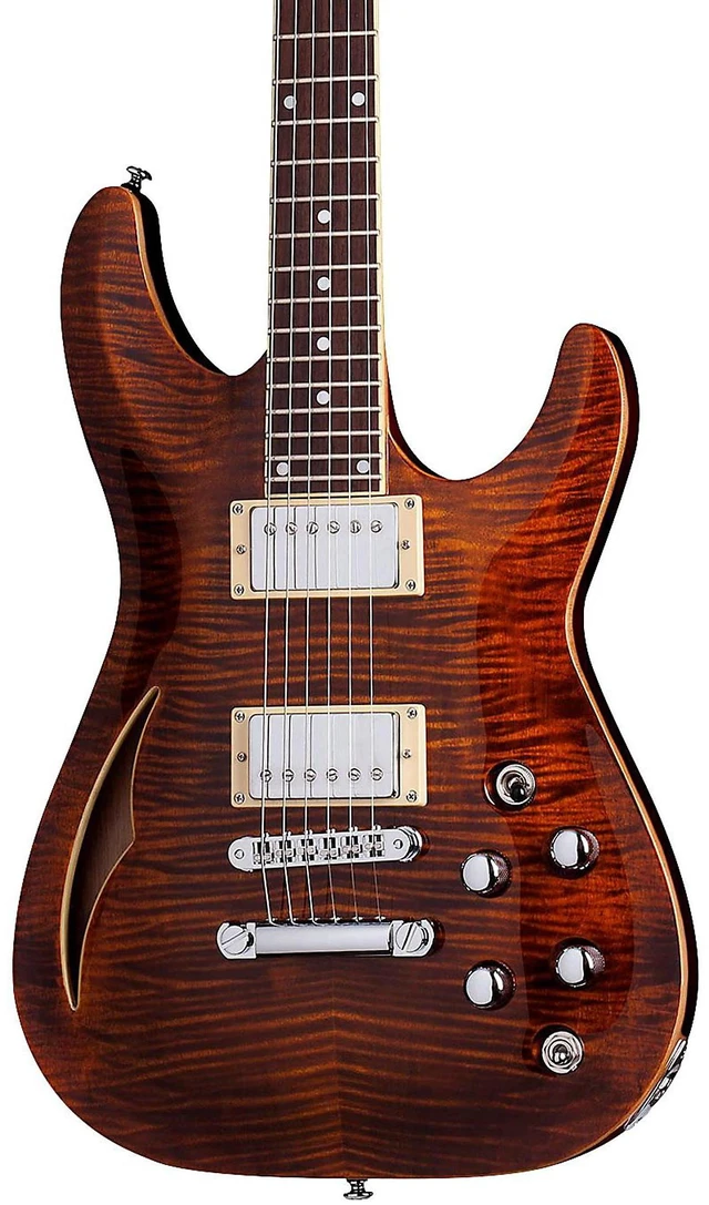 Alt view image 2 of 7 - Schecter C-1 E/A Classic Semi-hollowbody Electric Guitar Cats Eye - Gator GFW-GTR-SEAT and Stand Combo Bundle
