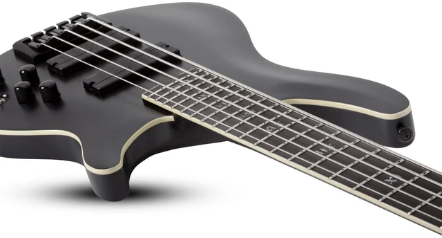 Alt view image 7 of 7 - Schecter SLS Evil Twin-5 Bass Guitar Satin Black - Gator GL-ELECTRIC Case - Guitar Cable 1/4 Bundle