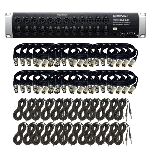 Main image of PreSonus StudioLive 24R - 26-Input, 32-Channel Series III Stage Box and Rack Mixe + (24) XLR and (24) TRS Cables.