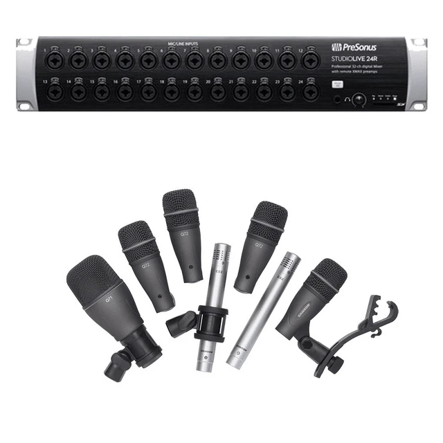 Main image of PreSonus StudioLive 24R - 26-Input, 32-Channel Series III Stage Box and Rack Mixe + Samson DK707 7-Piece Drum Microphone Kit