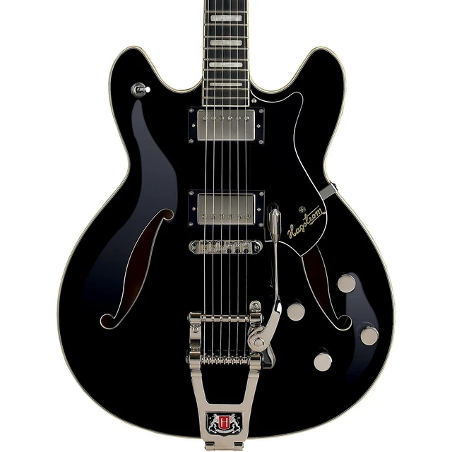 Alt view image 3 of 5 - Hagstrom Tremar Viking Deluxe Electric Guitar Gloss Black, Zoom G1X FOUR Effects, ErnieBall Guitar Cable Bundle