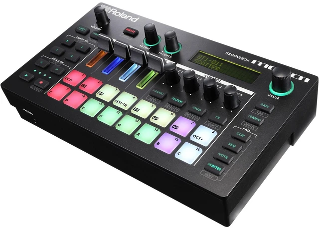 Alt view image 3 of 7 - Roland MC-101 Portable Groovebox + Gator Cases G-MIXERBAG-1515 Padded Nylon Mixer/Equipment Bag and Cables.