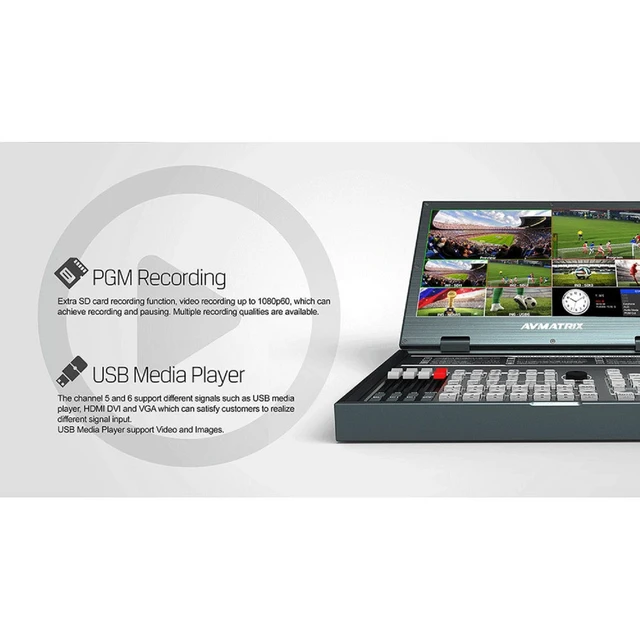Alt view image 3 of 4 - Avmatrix PVS0615 all in 1 6CH 15.6" LCD Multiformat Video Switcher video record