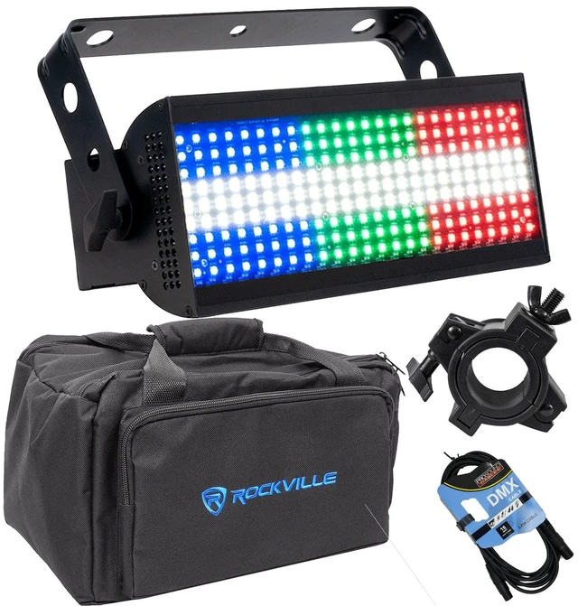 Main image of American DJ Jolt 300, Rockville RLB30 Bag, Clamp, DMX Cable Bundle