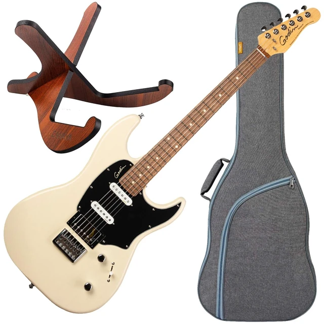Main image of Godin 048434 Session HT Trans Cream RN, CAHAYA Electric Guitar Bag, CAHAYA Guitar Stand Bundle