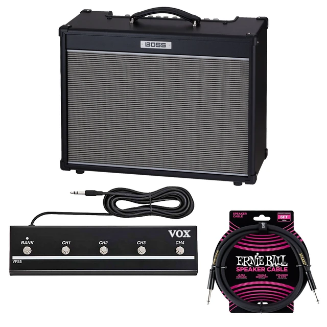 Main image of Boss NEXTONE Artist 80W Amplifier, VOX VFS5 Footswitch, Ernie Ball Guitar Cable PO607 Bundle