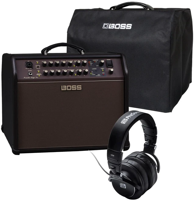 Main image of BOSS ACS Pro 120W Amplifier for Acoustic Guitar, Boss Singer Amp Cover, Presonus HD9 Headphones Bundle