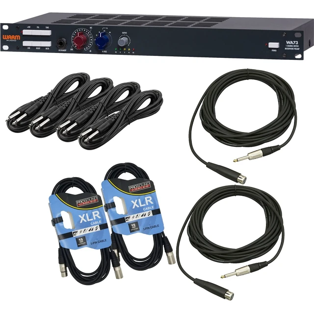 Main image of Warm Audio WA73 Single-Channel Microphone Preamp, (2) XLR Cables, (4) 1/4 Cables, (2) Mic Cables Bundle