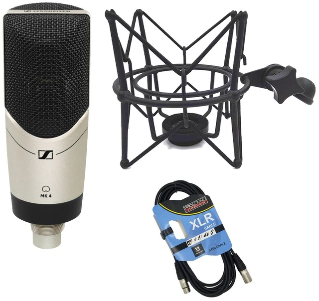 Main image of Sennheiser MK 4 Studio Condenser Mic, Boseen Mic ShockMount, XLR Cable Bundle