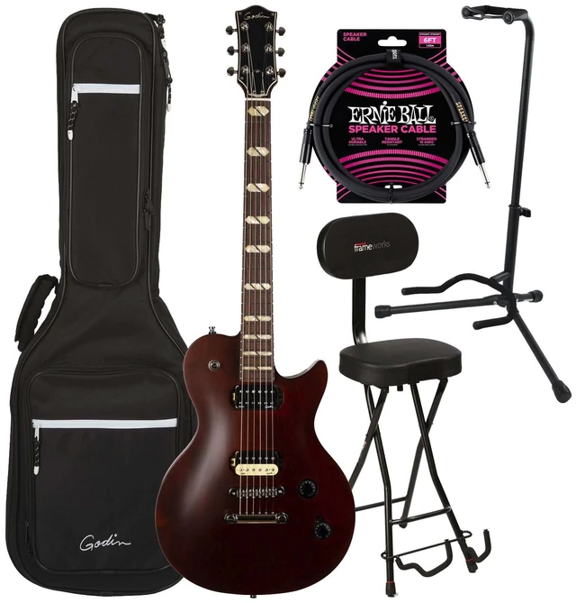 Main image of Godin (050482) Summit Classic HT - Havana Brown, Gator GFW-GTR-1000 Stand, Gator GFW-GTR-SEAT, ErnieBall Cable Bundle