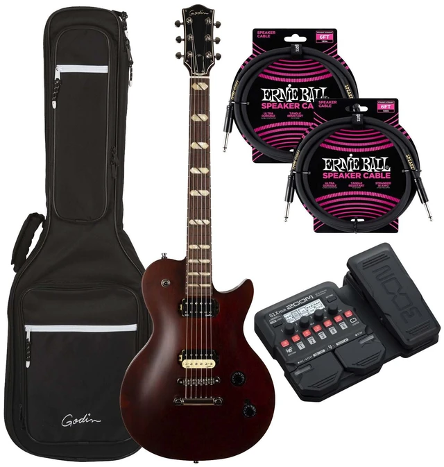 Main image of Godin (050482) Summit Classic HT - Havana Brown, Zoom G1X Pedal, (2) ErnieBall Cables Bundle