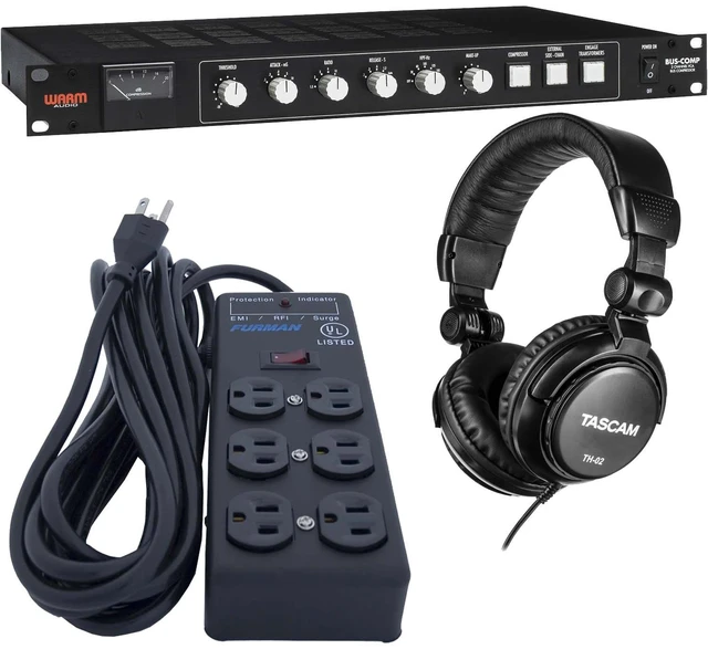Main image of Warm Audio BUS-COMP 2-Channel VCA Bus Compressor, Furman SS-6B, Tascam TH02 Bundle