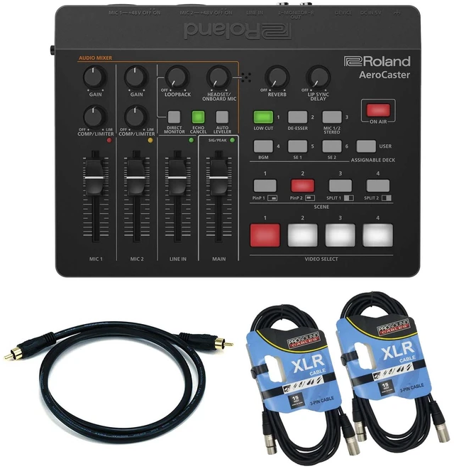 Main image of Roland VRC-01 AeroCaster, (2) XLR Cables, RCA Cable Bundle