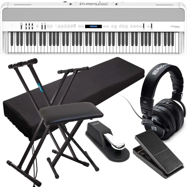 Main image of Roland FP-90X Digital Piano (White), Stand, Bench, Cover, Sustain Pedal, Presonus HD9, Yamaha FC7 Bundle