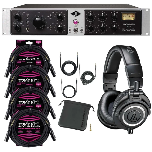 Main image of Universal Audio 6176 Vintage Tube Channel, (4) ErnieBall XLR 25FT, Audio Technica ATH-M50X Bundle